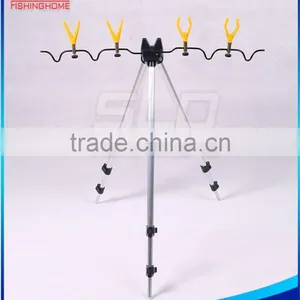 Triangle Fishing Rod Aluminum Pod With 6 Rod Rest in Nylon Carrying Bag thumbnail-1