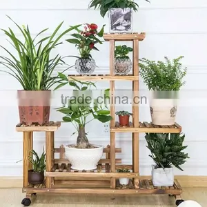 Newest Movable Multi-laye Wooden Plant Stand Antique Flower Stand thumbnail-2
