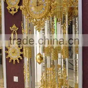 Home Luxury Decoration Antique 24K Gold Plated Floor Clock,Grandfather Clock, Elegant Brass Mounted Floor Clock thumbnail-2