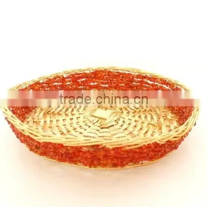 Hand Woven Flat Aluminium Kitchen Table Basket thumbnail-1