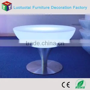 Rechargeable Battery Operated Illuminated Round Led Tea/coffee/cocktail Table thumbnail-4
