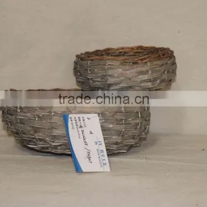 100%Handmade Willow Garden Wicker Basket for Flower Plants With Plastic Liner Wicker Flower Pots thumbnail-2