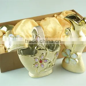 Electroplated Gold Ceramic Vase , Cheap Ceramic Vase for Wholesale thumbnail-4