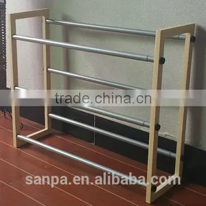 Cheap 3 Layers Wooden and Wire Steel Tube Shoes Rack Stand thumbnail-1
