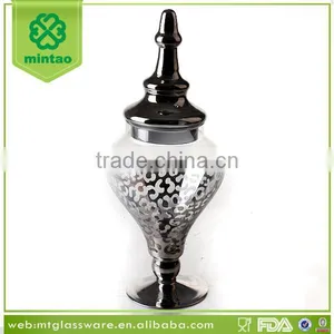 Leopard Apothecary Glass Bottle, Art Glass Decorative Apothecary Jar thumbnail-1