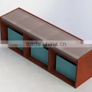 H1333 3 Cubbie Holes Storage Bench thumbnail-1