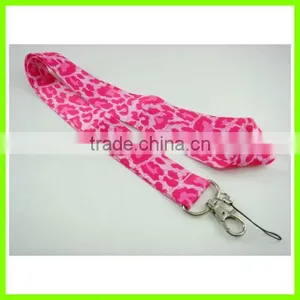 Pink Animal Leopard Print Neck Lanyard Strap Cell Mobile Phone ID Card Keychain thumbnail-1