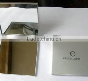 Aluminum Mini Custom Logo Cosmetic Square Double Sided Mirror Compact Mirror thumbnail-1