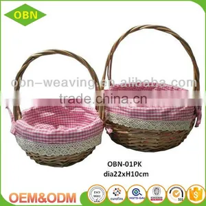 Hand Woven Set 3 Fancy Small Empty Wicker Basket for Gift thumbnail-1