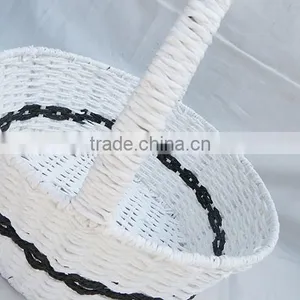 Set 3 Cheap Paper Rope Handmade Strong White Empty Gift Basket thumbnail-5