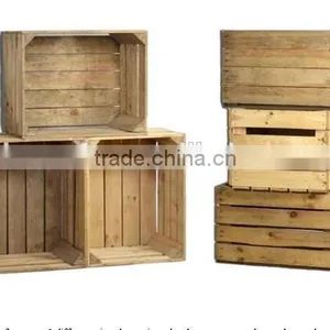 Set of 3 Vintage Wooden Boxes Without Lid thumbnail-1