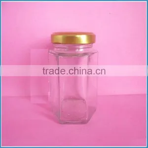 Hexagonal Shape Glass Bottle for Pickles, Glass Container thumbnail-1