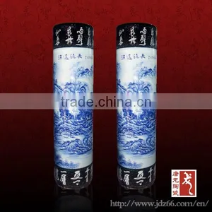 Blue and White Chinese Floor Vase Interior Decoration Pillar thumbnail-1