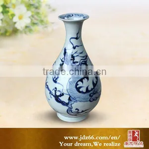 Wholesale 24cm High Blue and White Ceramic Material Porcelain Flower Vase for Home Decoration thumbnail-1