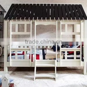 Antique European Style Kids Kingdom Little Cottage Shaped Pure White Children Bed BF11-02274d thumbnail-2