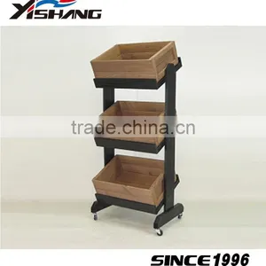 Custom 3 Tiers Wooden Floor Standing Store Candy Display thumbnail-1