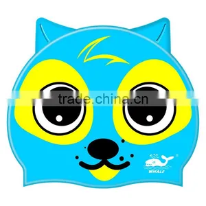 Kids Catoon Swim Cap With 100%silicone, Animal Swim Cap thumbnail-1