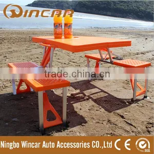 Outdoor Camping Plastic Folding Table Desk Case With 4 Seats thumbnail-1