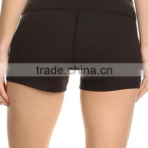 Running Shorts Black Women Wholesale Custom Made Plain Dyed Polyester Spandex Solid Sport Wear Shorts thumbnail-4