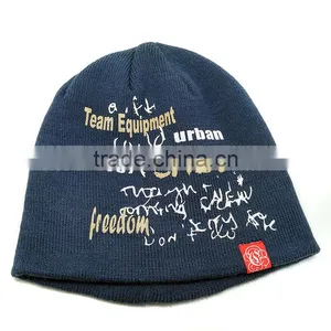 Cheap Custom Mens Knitted Winter Pritted Knitted Keep Warm Caps thumbnail-1