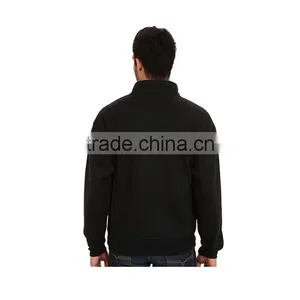Man Custom Black Plain Collared Sweatshirts thumbnail-3