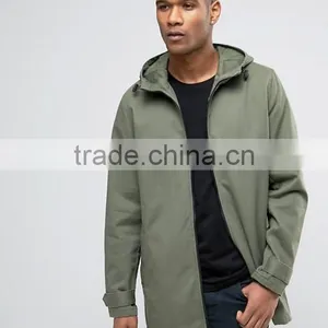 2017 Xinlan High Quality New Design Adjustable Toggle Hood Durable 100% Cotton Khaki Running Casual Men Jacket With Hood thumbnail-1