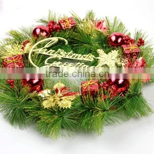 HFR-T331 Plastic Indoor Christmas Wreaths 2014 Wholesale Artificial Christmas Wreaths thumbnail-4