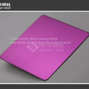 Color Decorative Stainless Steel Sheet,pink Hairline Stainless Steel Plate thumbnail-1