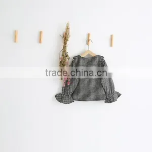 2-7 Years Wholesale 2017 New Fashion Girls Plaid Shirt Full Sleeve Ruffles Autumn Cotton Girls Blouses thumbnail-2