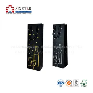 China Factory Customized Printed Black Wine Packaging Bags With Hot Foil thumbnail-5