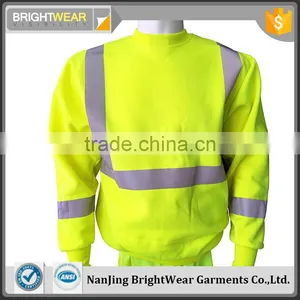 80% Polyester 20% Cotton Fleece hi Vis Safety Sweatshirt With Heat-applied Reflective Tape Meet CSA Z96 Requirement thumbnail-1