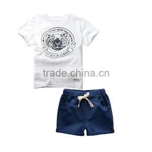 J3614 2017 Fashion Baby Boy Printed T-shirt Shorts Set Wear, Baby Clothes Clothing Set thumbnail-3