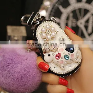 Mini Lovely Leather Key Wallet Car Key Bag Small Zipper Car Key Holder Bags thumbnail-2