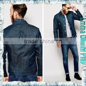 Mens New Design 2016 Spring Indigo Waxed Jean Chic Jackets Coats thumbnail-2