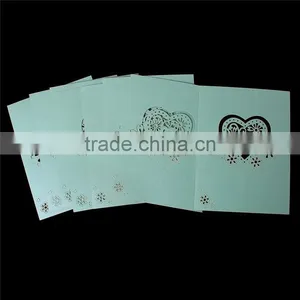 Paper Wedding Party Name Place Cards Heart Hollow Mint Green thumbnail-3