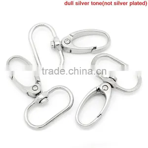 Hook Lobster Swivel Clasps Trigger Clips Snap For Key Ring Silver Tone 4.5x3.1cm,20PCs,Newest thumbnail-1