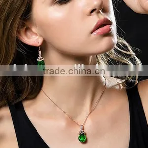 Wedding Bridal Party Crystal Rhinestone Pendant Necklace & Earrings Jewelry Sets thumbnail-5
