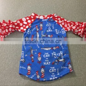 Fashion Baby Girl Cute Valentine Holiday Long Sleeve Heart Raglan Tops Boutique Child Clothes Wholesale thumbnail-3
