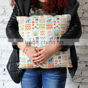 Printed 100% Organic Cotton Heavy Canvas Square Pillow thumbnail-5