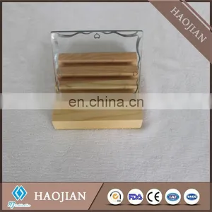 4 Recess Beautiful Solid Wood Coaster Holder, Square Wooden Base of Coaster thumbnail-4