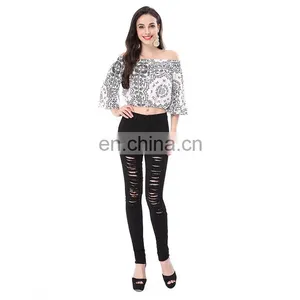 2018 Printing Flower Light Weight Wholesale Ladies Tops thumbnail-3