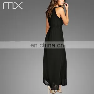 Fashionable Black Women Evening Dress Nice Sleeveless Skirt thumbnail-3