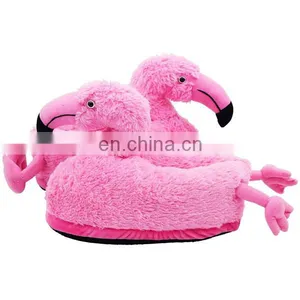 Pretty Pink Plush Stuffed Flamingo Shoes Custom Cute LED Night Light Soft Plush Flamingo Slippers thumbnail-6