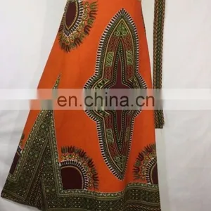 African Wax Ankara Dashiki Print Women Wrap Skirts Dashiki Maxi Long Full Skirt thumbnail-3