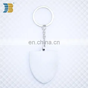 Shield Shape Custom Made Silver Plating Keychain With Engraving thumbnail-2