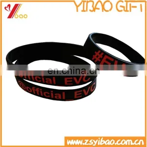 2017 Custom Cheap Debossed / Embossed / Print Fashion Sport Black Silicone Bracelets thumbnail-4