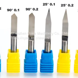 6mm Flat Bottom Engraving Bits 45-50mm Lengthened CNC Router Tools V Carbide Carving Cutters thumbnail-2