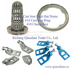 Roof Drain Parts 414 Cast Iron High Hat Dome 414 Cast Iron Ring and 410 Clamp Post Kit thumbnail-2
