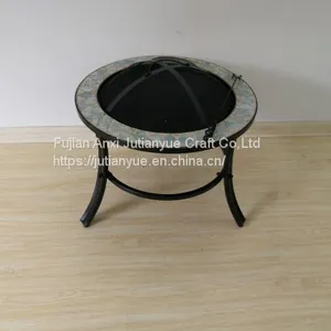 Upgraded] FEMOR Large 3 in 1 Fire Pit With BBQ Grill Shelf,Outdoor Metal Brazier Square Table Firepit Garden Patio Heater/BBQ/Ice Pit With Waterproof Cover (Fire Pit & Grill) thumbnail-1