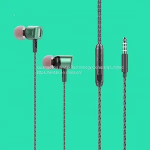 Wired Earphone Headphone Handsfree Mic 3.5mm Stereo Sound Headset Earbuds Earpieces Microphone Noise Cancelling Headphones thumbnail-1
